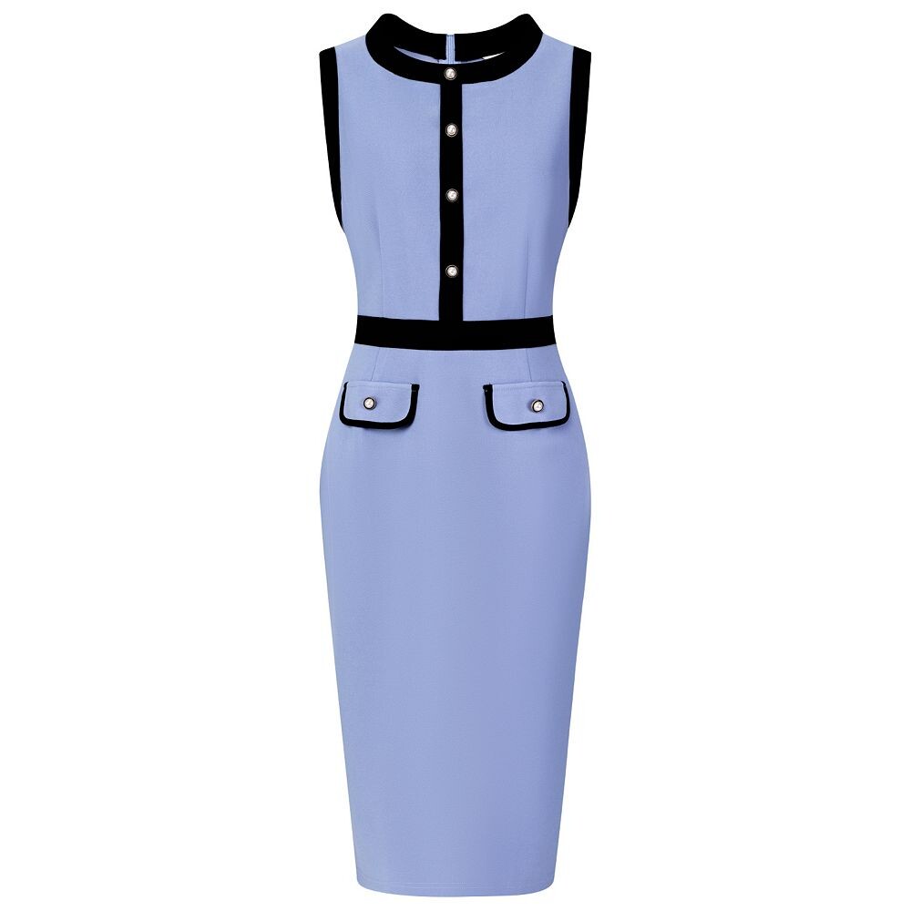 Женские платья-футляры Офисное платье-карандаш без рукавов контрастного цвета Hombety, синий
Женские платья-футляры Офисное платье-карандаш без рукавов контрастного цвета Hombety, синий