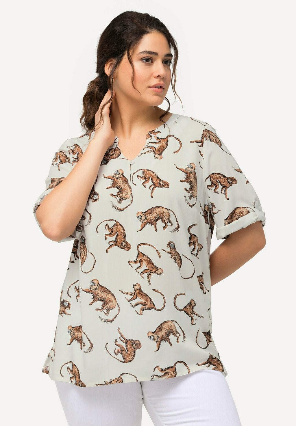 Блуза 3/4 SLEEVE Ulla Popken, белый 
Блуза 3/4 SLEEVE Ulla Popken, белый