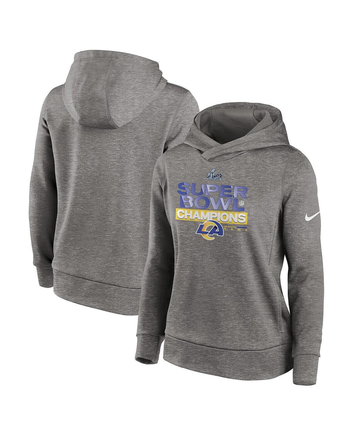 Женская толстовка с капюшоном цвета «Heather Charcoal» Los Angeles Rams Super Bowl LVI Champions Locker Room Trophy Collection Nike
Женская толстовка с капюшоном цвета «Heather Charcoal» Los Angeles Rams Super Bowl LVI Champions Locker Room Trophy Collection Nike
