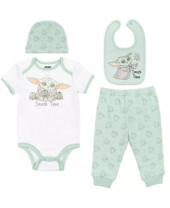 Комплект «Звездные войны» для маленьких мальчиков «Мандалорец» Baby Yoda Layette, боди, брюки, нагрудник, шапка Star Wars, мультиколор
Комплект «Звездные войны» для маленьких мальчиков «Мандалорец» Baby Yoda Layette, боди, брюки, нагрудник, шапка Star Wars, мультиколор