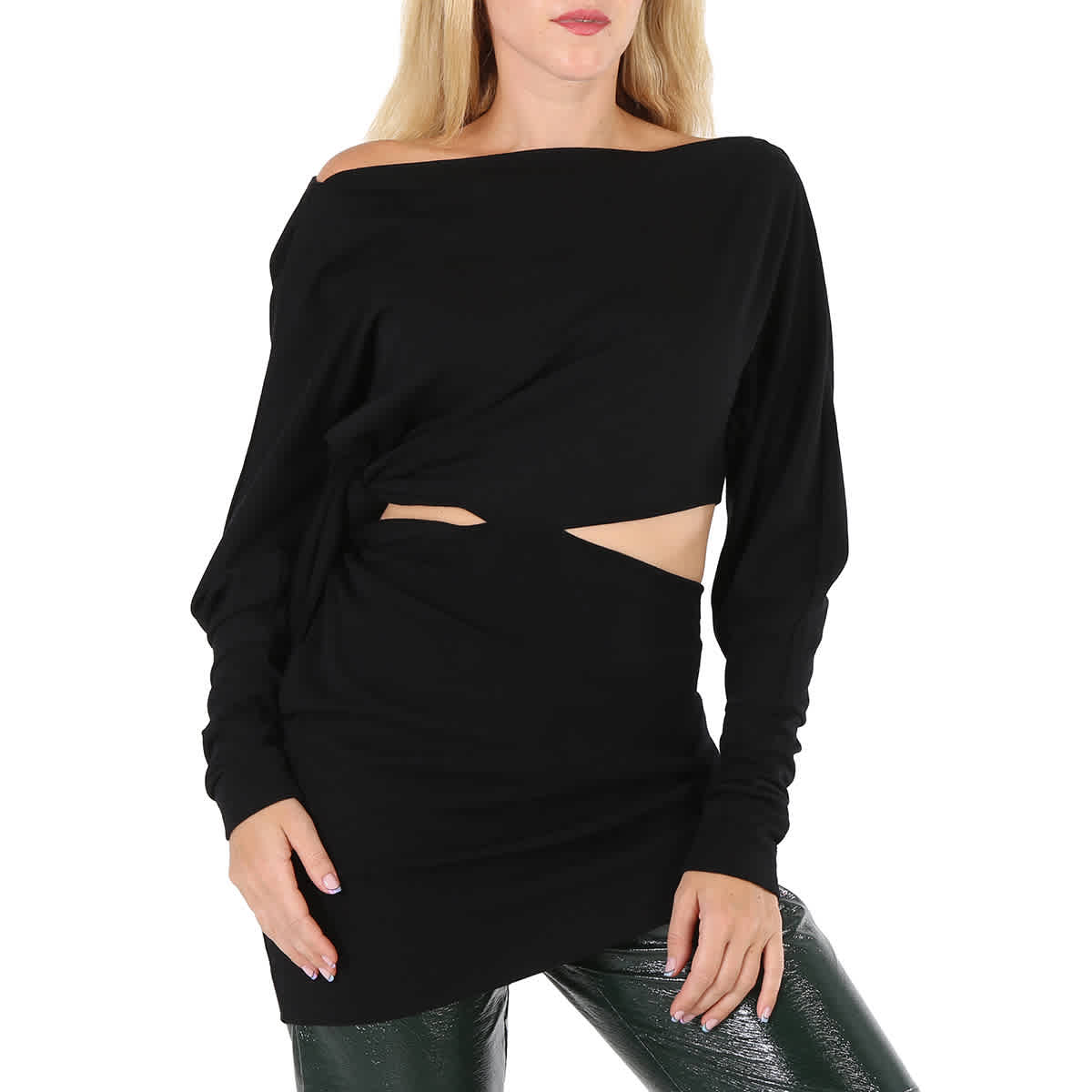 Женский черный топик с узлами и вырезами Khaite Lanie 
Женский черный топик с узлами и вырезами Khaite Lanie