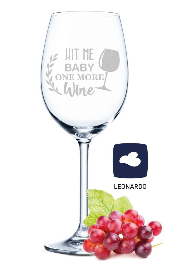 Бокал для вина Леонардо с гравировкой - Hit me Baby one more Wine - Подарок для сомелье-любителей и любителей вина - бокалы для вина Gravurzeile
Бокал для вина Леонардо с гравировкой - Hit me Baby one more Wine - Подарок для сомелье-любителей и любителей вина - бокалы для вина Gravurzeile