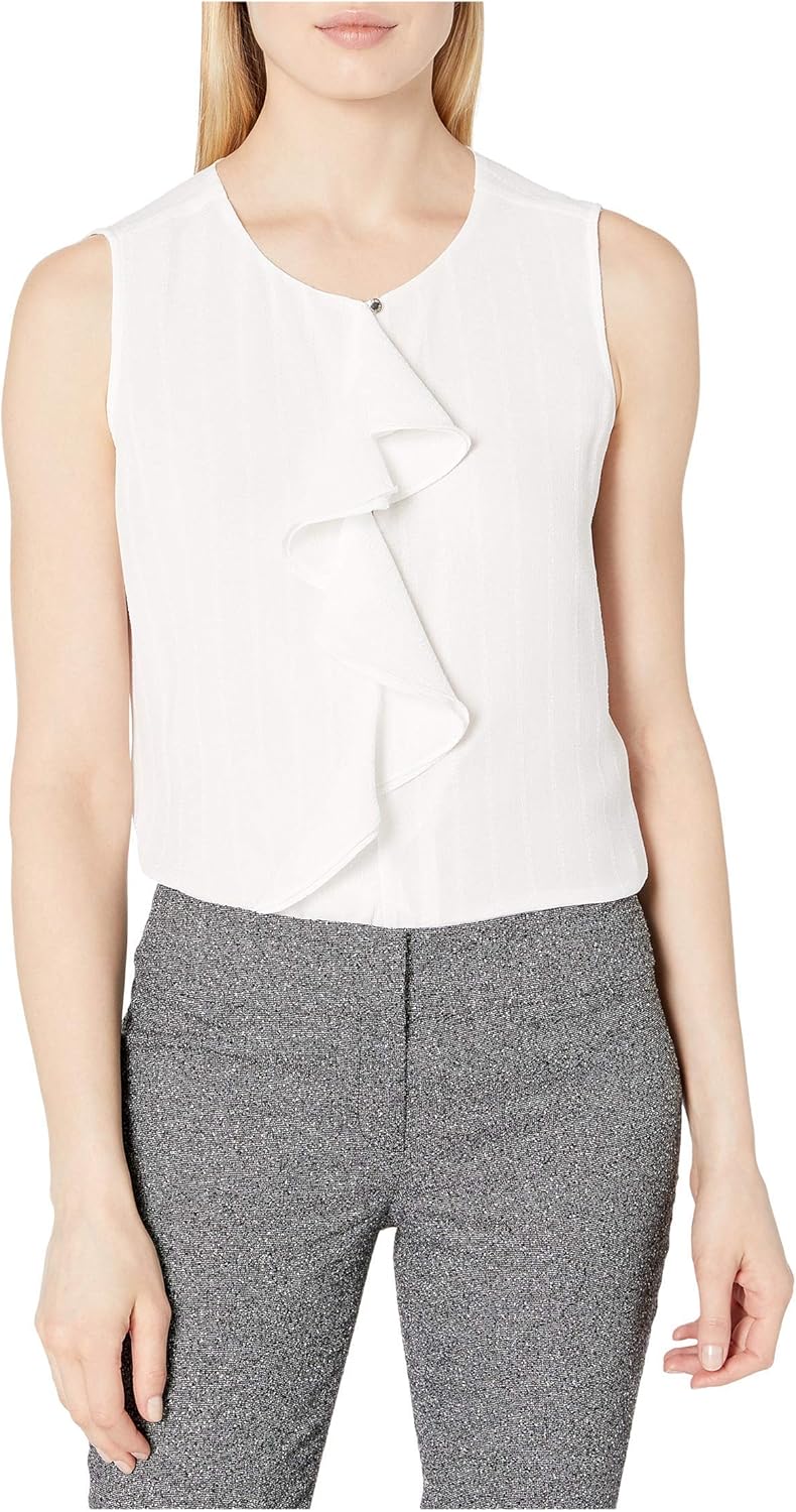 Женская блузка без рукавов с оборками от Tommy Hilfiger, Ivory
Женская блузка без рукавов с оборками от Tommy Hilfiger, Ivory