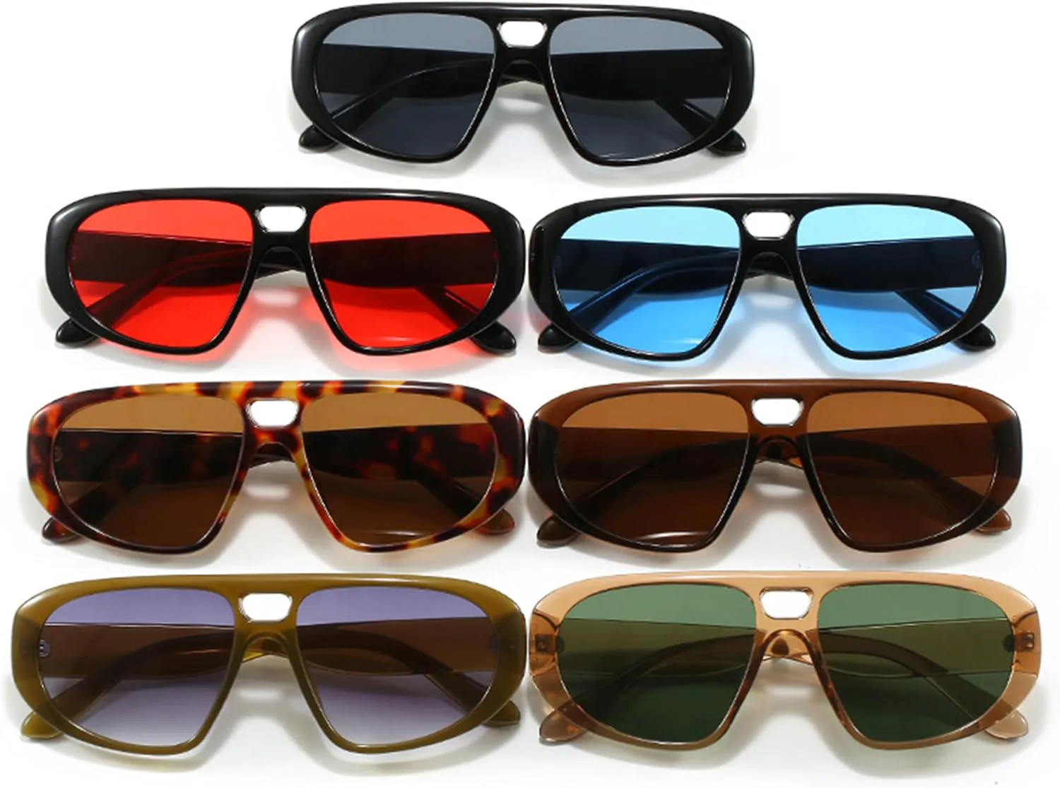 bullabulling Ретро-модные солнцезащитные очки-пилот для женщин и мужчин, винтажные очки 90-х, стильные овальные солнцезащитные очки с двойной перемычкой, Green/Gray
bullabulling Ретро-модные солнцезащитные очки-пилот для женщин и мужчин, винтажные очки 90-х, стильные овальные солнцезащитные очки с двойной перемычкой, Green/Gray