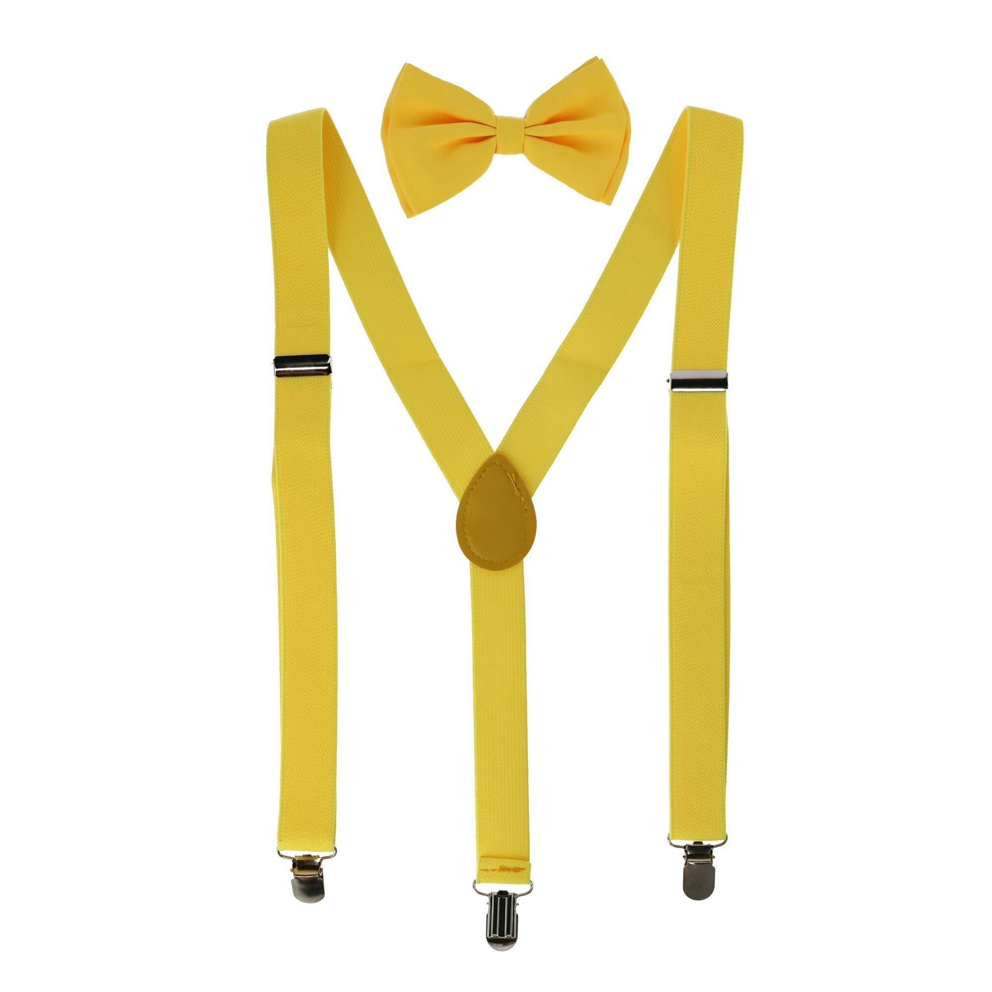 Мужской однотонный модный цветной комплект из галстука-бабочки и подтяжек CTM, желтый
Мужской однотонный модный цветной комплект из галстука-бабочки и подтяжек CTM, желтый