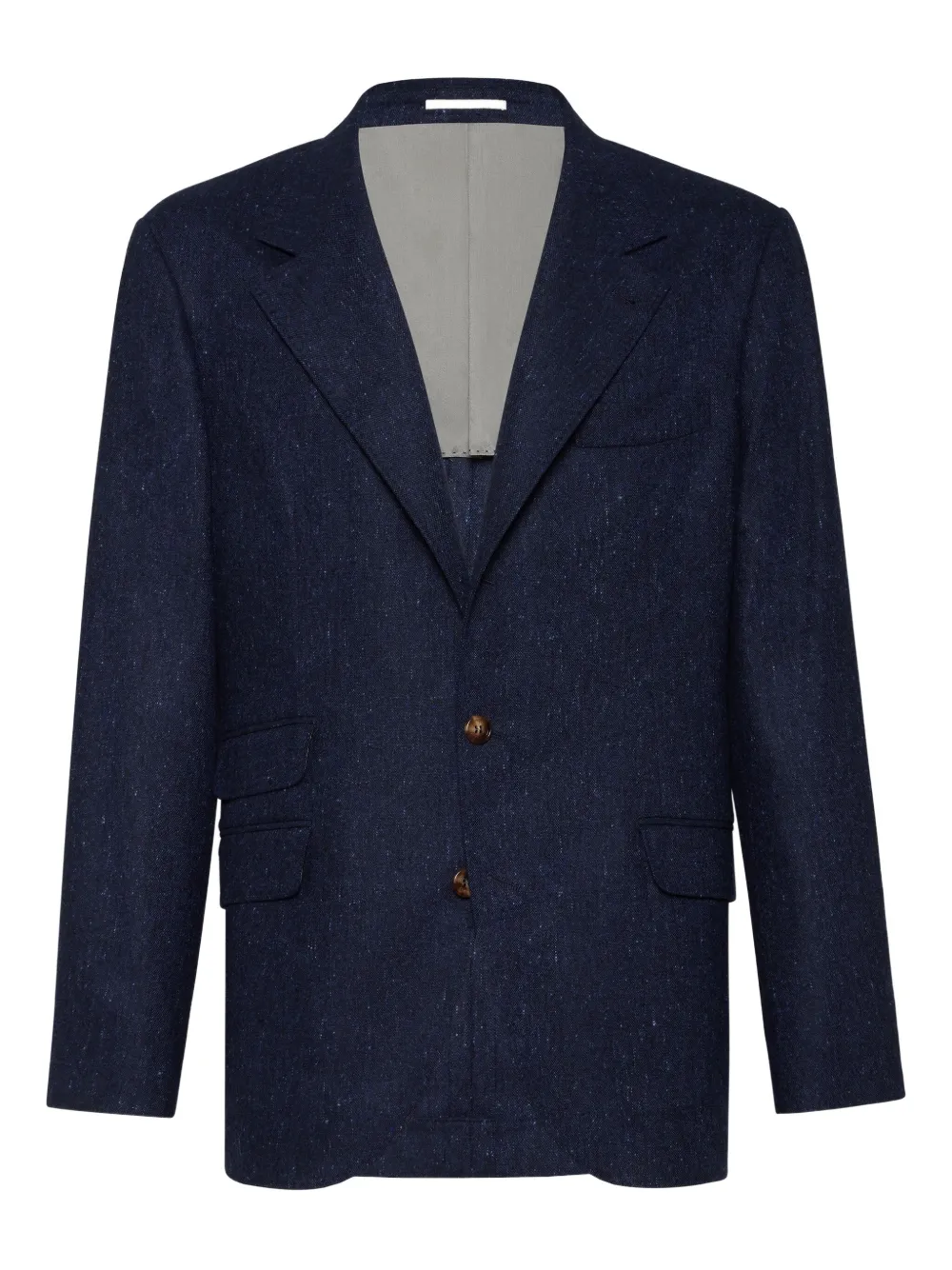 Однобортный пиджак в мелкую точку Brunello Cucinelli, синий 
Однобортный пиджак в мелкую точку Brunello Cucinelli, синий