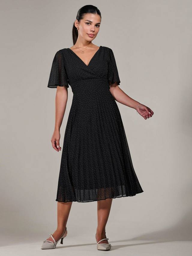 Миниатюрное шифоновое плиссированное платье мидакси Jolie Moi, черный
Миниатюрное шифоновое плиссированное платье мидакси Jolie Moi, черный