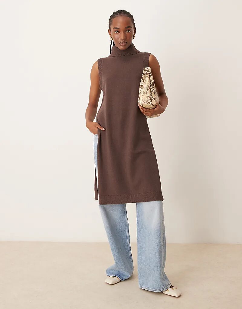 Длинный вязаный жилет с высоким воротом шоколадно-коричневого цвета JDY
Длинный вязаный жилет с высоким воротом шоколадно-коричневого цвета JDY