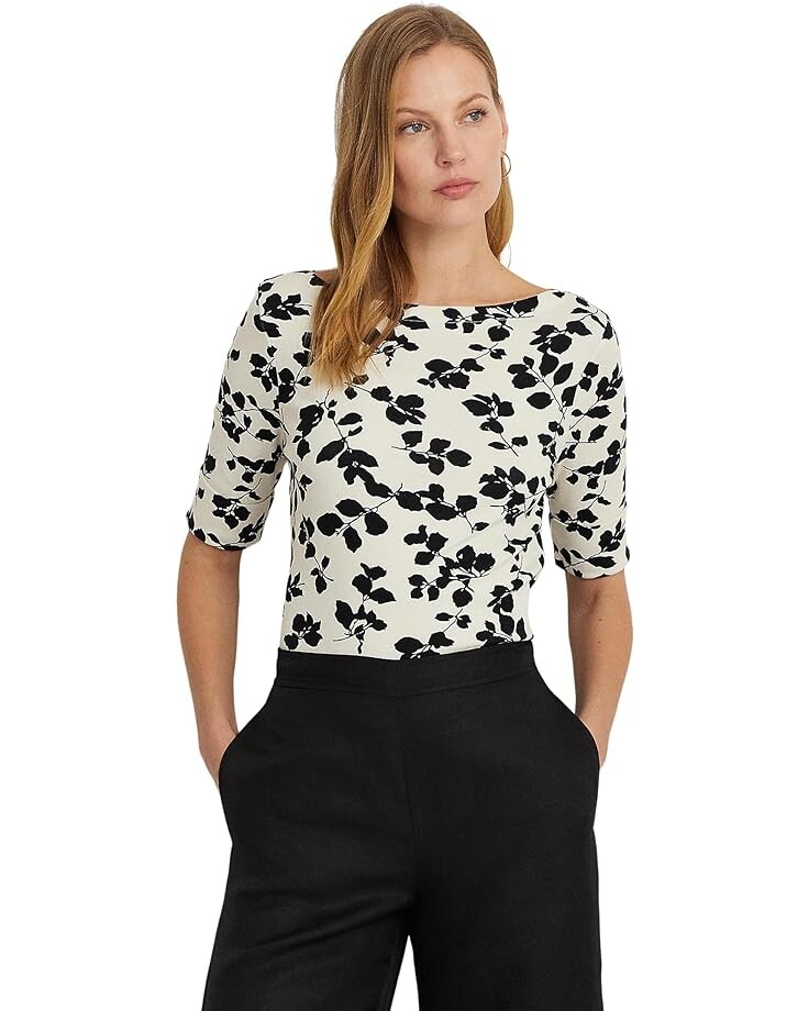 Футболка LAUREN Ralph Lauren Leaf-Print Stretch Cotton Boatneck, цвет Cream/Black
Футболка LAUREN Ralph Lauren Leaf-Print Stretch Cotton Boatneck, цвет Cream/Black