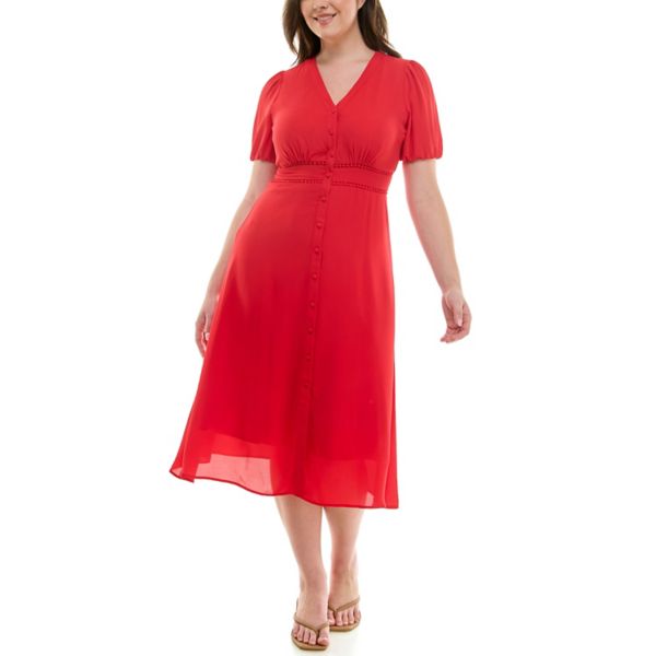 Женское платье-рубашка из однотонного шифона с декоративной строчкой на талии Nanette Lepore, цвет pure red
Женское платье-рубашка из однотонного шифона с декоративной строчкой на талии Nanette Lepore, цвет pure red