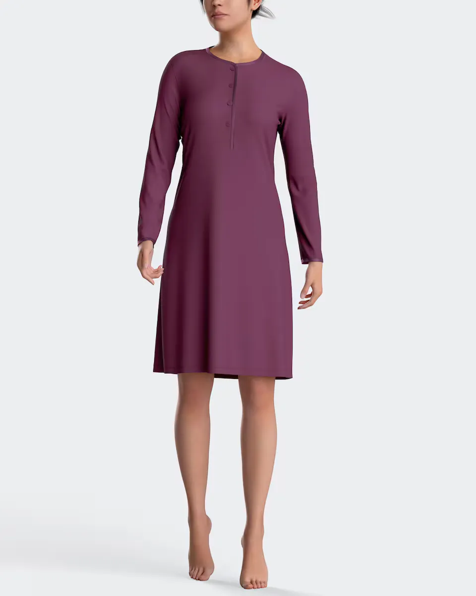 Однотонная ночная рубашка с модальными пуговицами Impetus, фиолетовый
Однотонная ночная рубашка с модальными пуговицами Impetus, фиолетовый