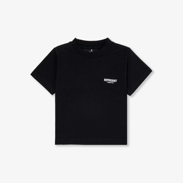 Футболка из хлопкового джерси с логотипом 1–4 года Represent, черный