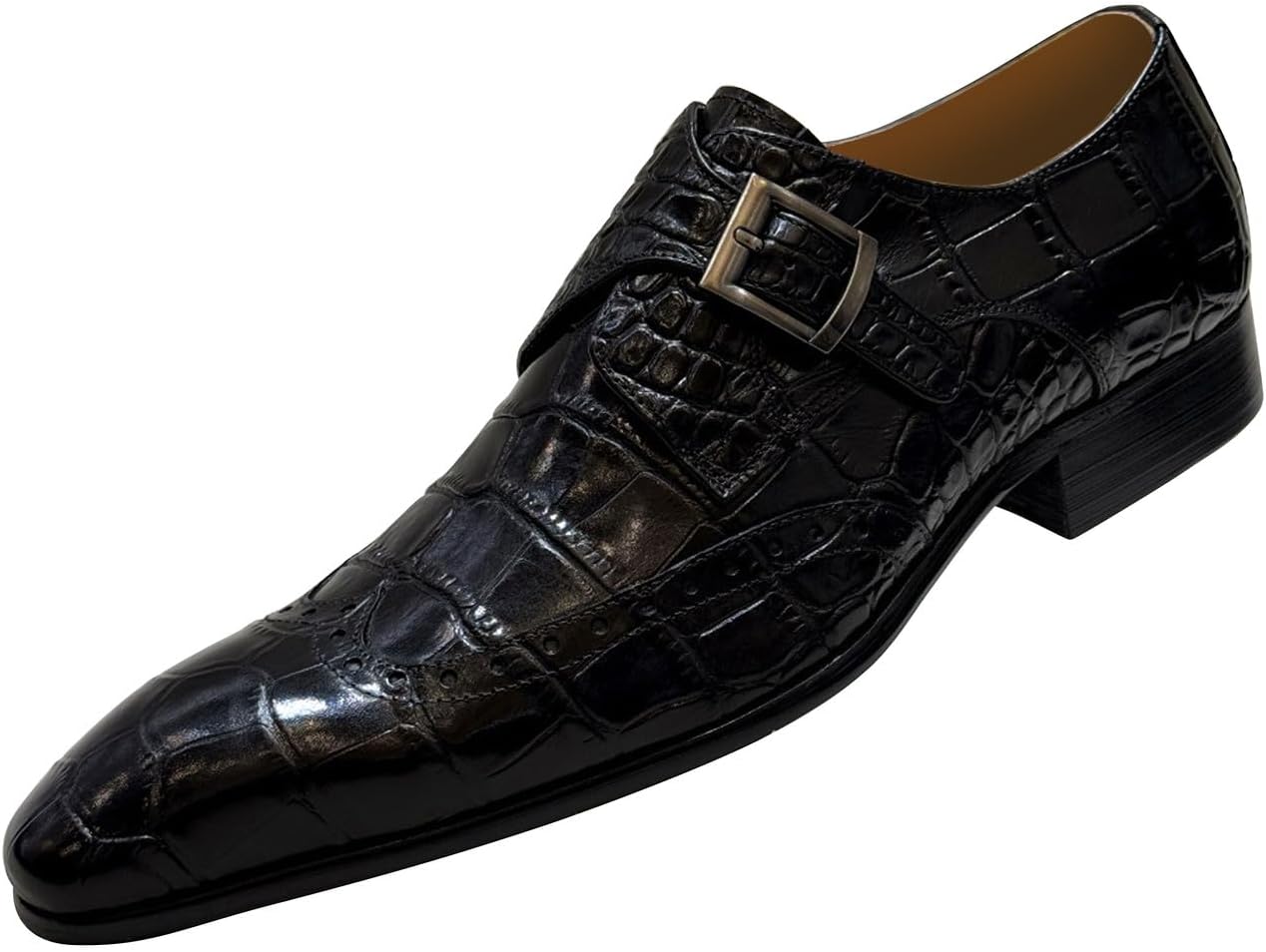 Мужские кожаные формальные лоферы Santimon с пряжкой-монахом- модная и комфортная обувь с тиснением под крокодила для бизнеса и свадеб, черный
Мужские кожаные формальные лоферы Santimon с пряжкой-монахом- модная и комфортная обувь с тиснением под крокодила для бизнеса и свадеб, черный