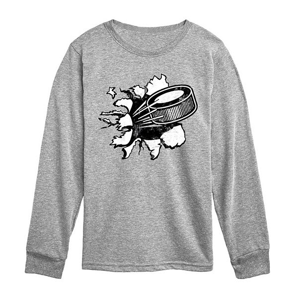 Мальчиковая футболка с длинным рукавом и принтом в виде хоккейной шайбы Licensed Character
Мальчиковая футболка с длинным рукавом и принтом в виде хоккейной шайбы Licensed Character