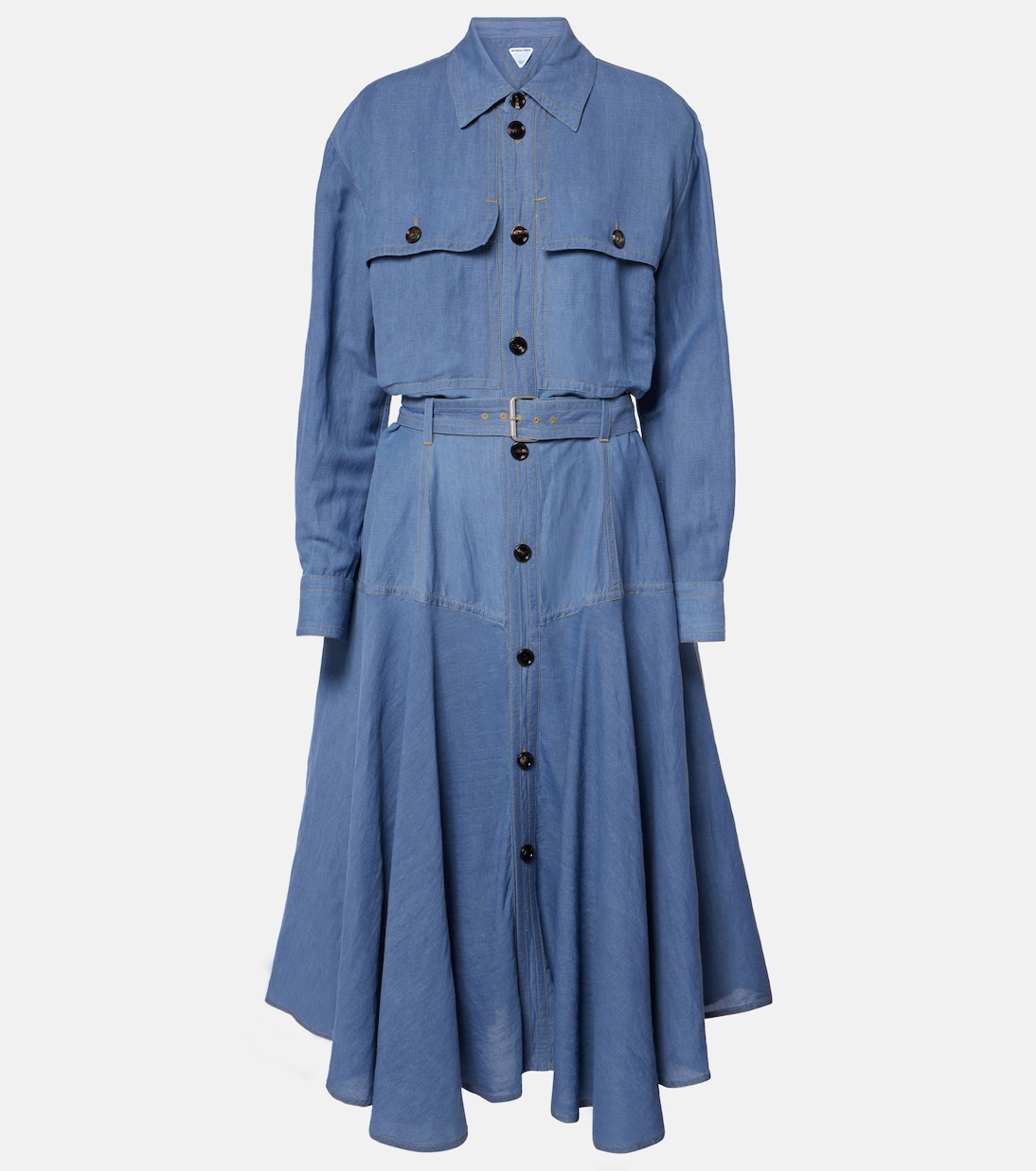 Платье-рубашка с поясом Bottega Veneta, синий
Платье-рубашка с поясом Bottega Veneta, синий