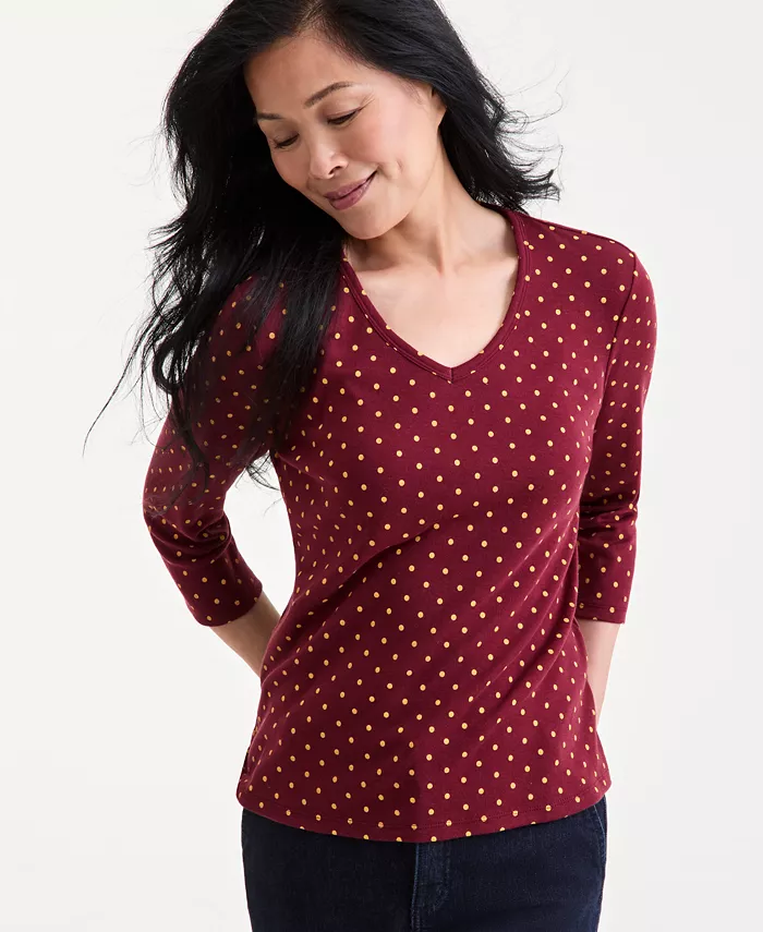 Женский вязаный топ с V-образным вырезом и рукавом 3/4 Style & Co, красный
Женский вязаный топ с V-образным вырезом и рукавом 3/4 Style & Co, красный