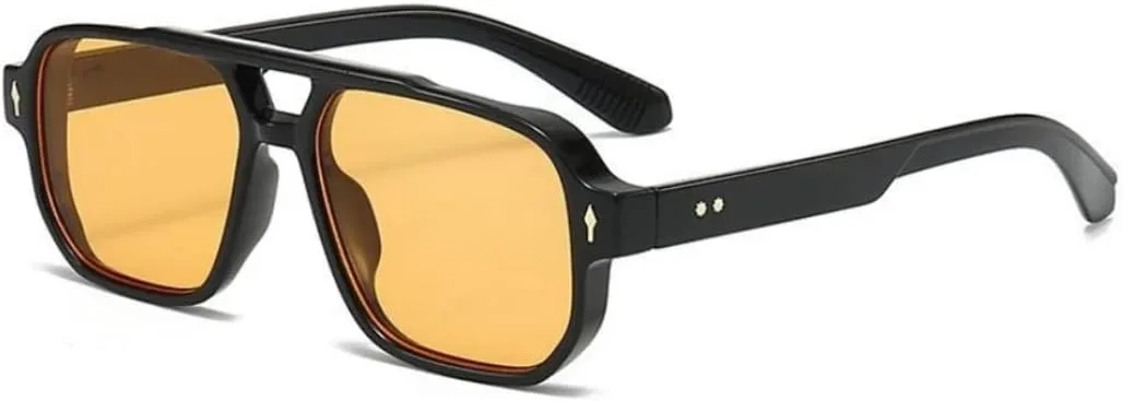 Ретро-солнцезащитные очки с двойной перемычкой для женщин и мужчин, роскошный дизайн, заклепки, модный дизайн, защита от УФ-излучения UV400 UATXTAU, Black Orange
Ретро-солнцезащитные очки с двойной перемычкой для женщин и мужчин, роскошный дизайн, заклепки, модный дизайн, защита от УФ-излучения UV400 UATXTAU, Black Orange