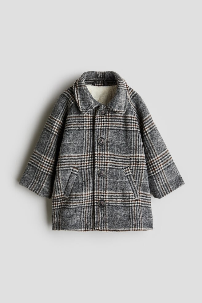 Стеганое пальто H&M, серый 
Стеганое пальто H&M, серый