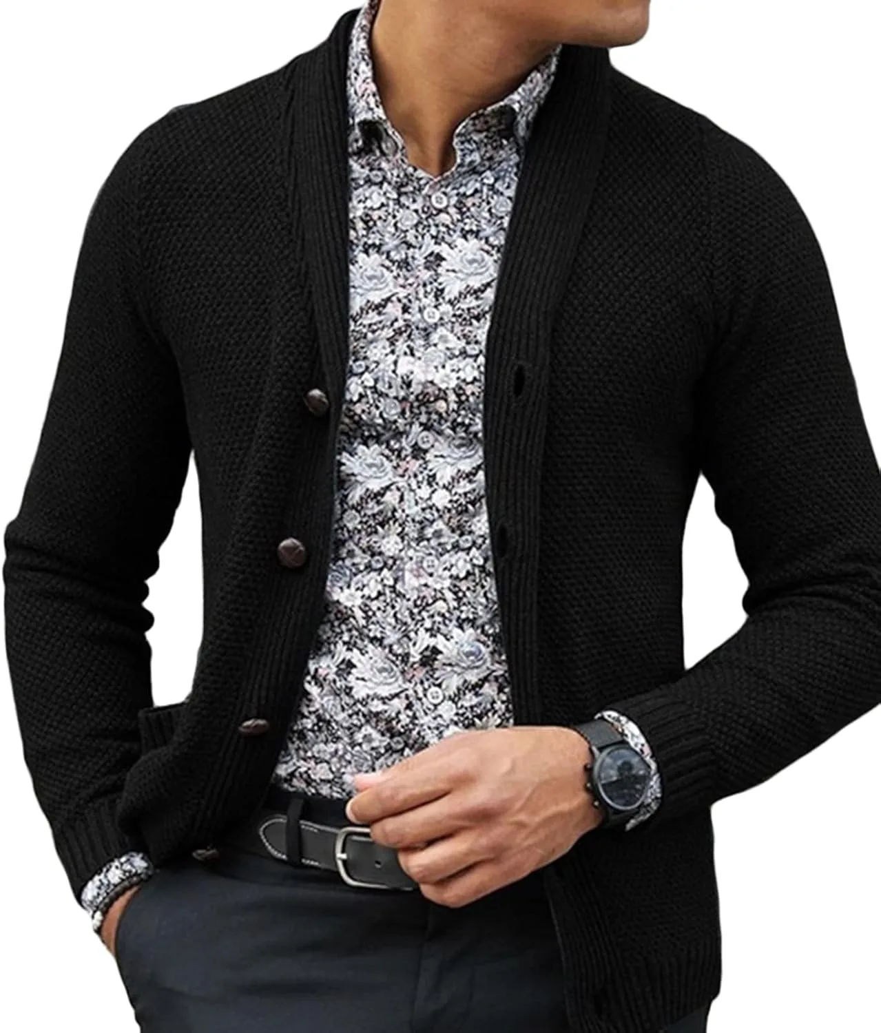 Мужской кардиган с воротником-шалью на пуговицах, с карманами и мягкой текстурой Kaxiya2021
Мужской кардиган с воротником-шалью на пуговицах, с карманами и мягкой текстурой Kaxiya2021