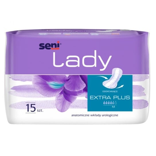Прокладки урологические женские Seni Lady Extra Plus 15х33см 15 шт.
Прокладки урологические женские Seni Lady Extra Plus 15х33см 15 шт.