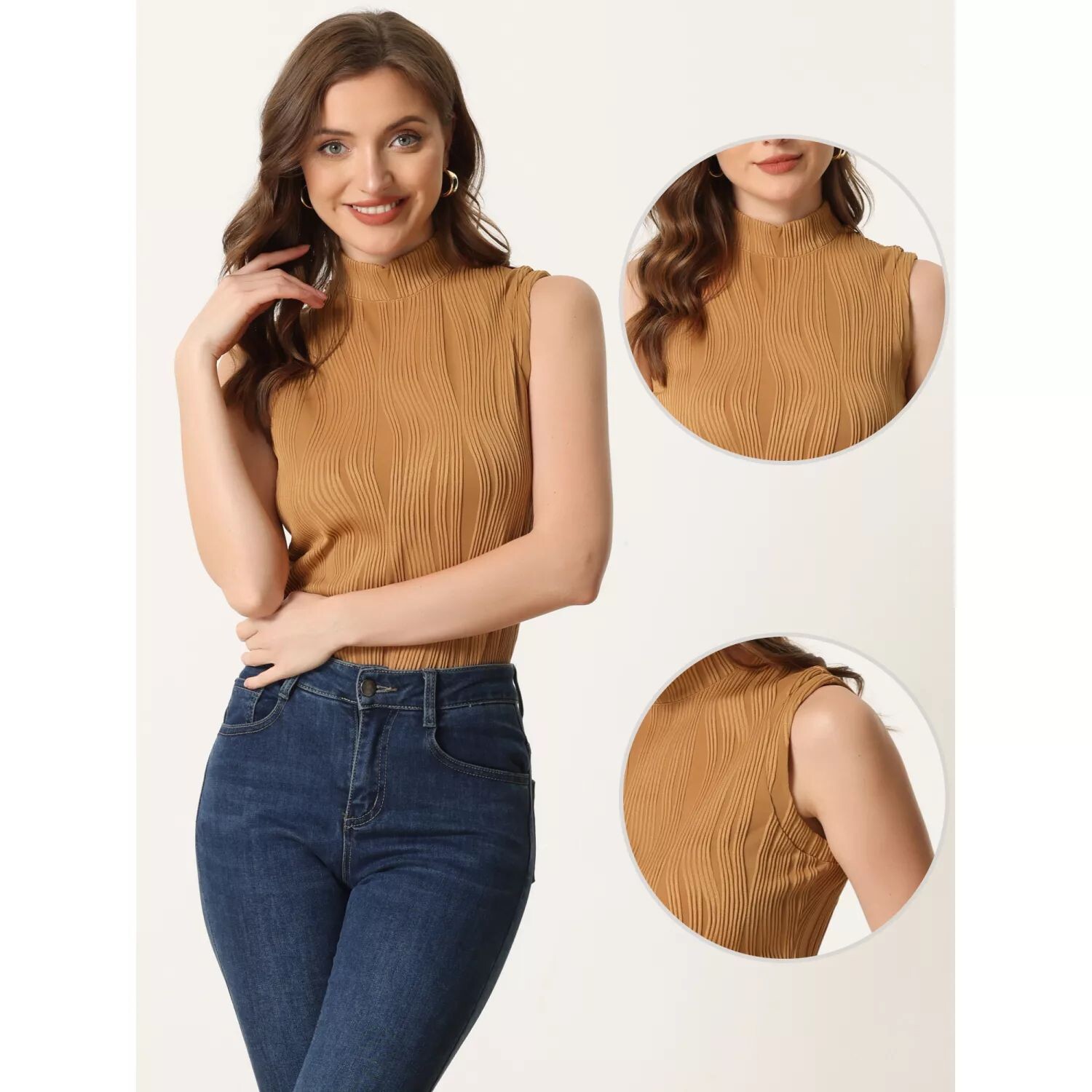 Майка с воротником-стойкой для женщин, трикотажные топы в рубчик без рукавов с воротником-стойкой ALLEGRA K, черный
Майка с воротником-стойкой для женщин, трикотажные топы в рубчик без рукавов с воротником-стойкой ALLEGRA K, черный