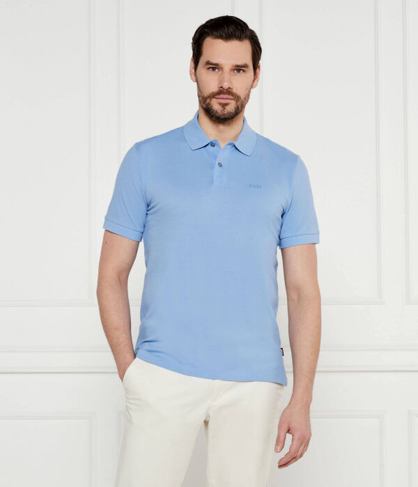 Футболка поло мужская Boss облегающего кроя однотонная, голубой
Футболка поло мужская Boss облегающего кроя однотонная, голубой