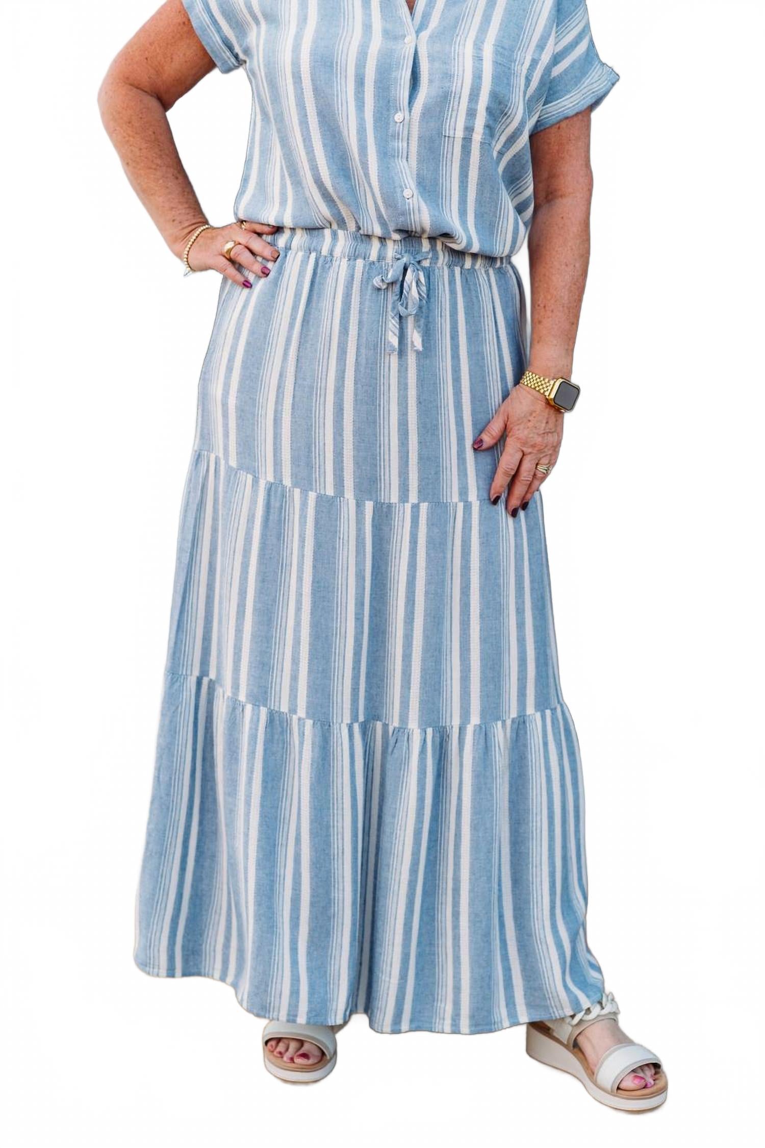 Женская юбка Бенни в сине-белую полоску Thread & Supply
Женская юбка Бенни в сине-белую полоску Thread & Supply