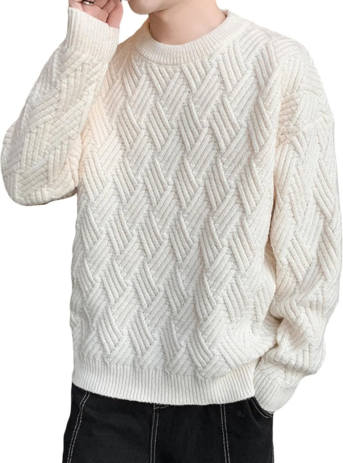 Мужской свитер с фактурным узором и длинными рукавами JEShifangjiusu
Мужской свитер с фактурным узором и длинными рукавами JEShifangjiusu