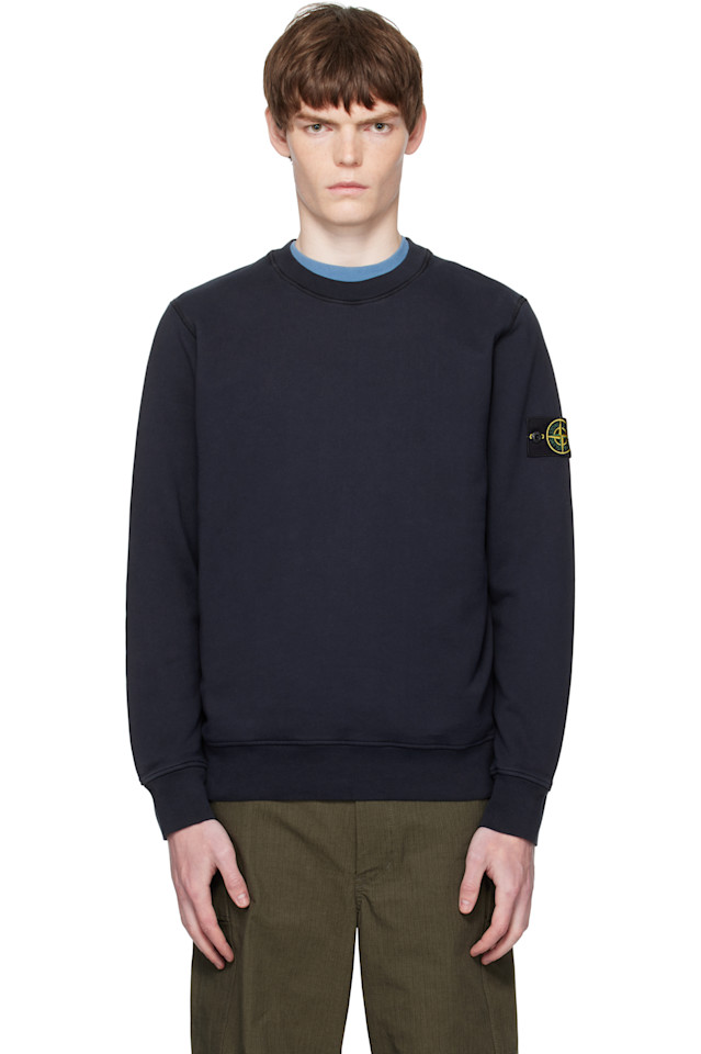 6100060 худи из органического хлопка флис Stone Island, синий 
6100060 худи из органического хлопка флис Stone Island, синий