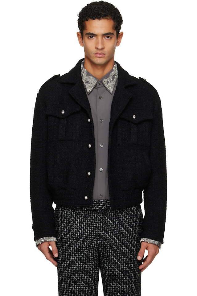 Ernest W. Baker Черная военная куртка-бомбер
Ernest W. Baker Черная военная куртка-бомбер