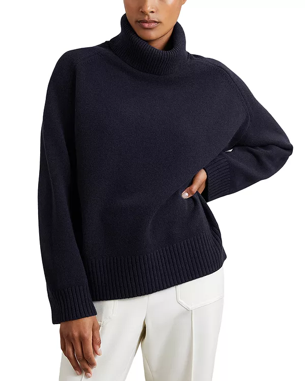 Свитер с высоким воротником Reiss, синий
Свитер с высоким воротником Reiss, синий