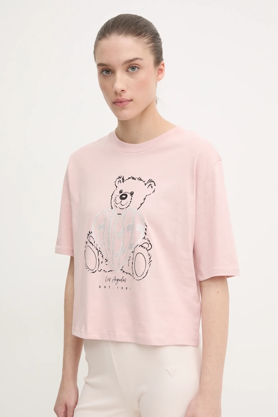 Футболка хлопковая с камнями RHINESTONE Guess, розовый
Футболка хлопковая с камнями RHINESTONE Guess, розовый