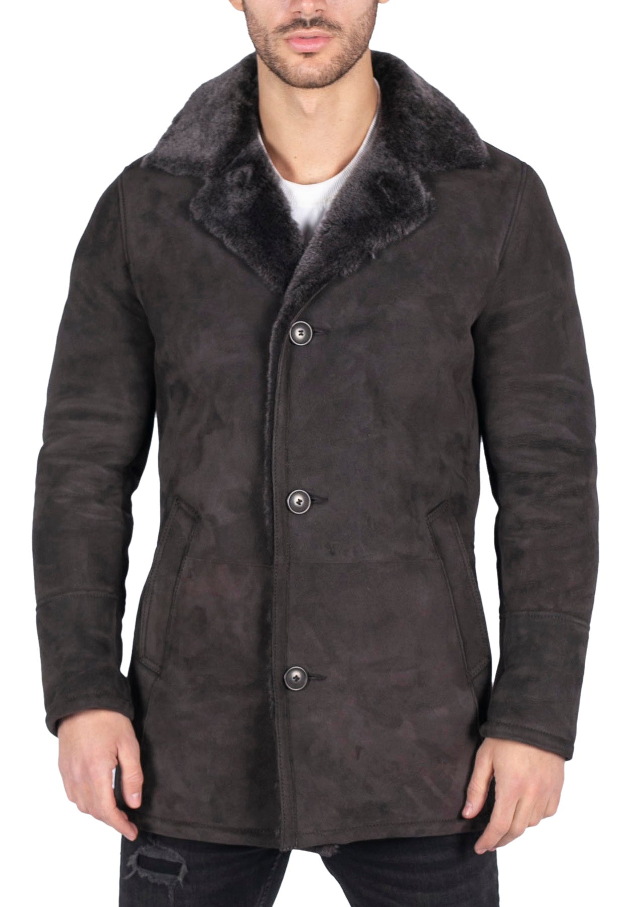 Дубленка куртка на пуговицах TruClothing, коричневый
Дубленка куртка на пуговицах TruClothing, коричневый