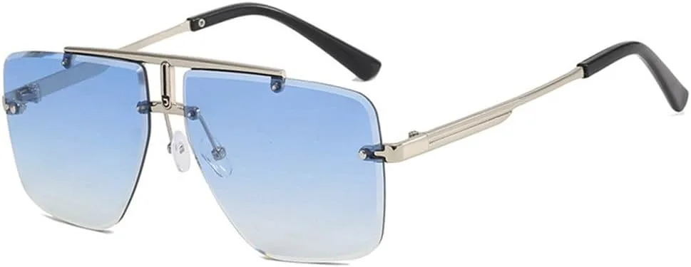 Мужские солнцезащитные очки без оправы для женщин, солнцезащитные очки в металлической оправе для вождения, очки с защитой от УФ-излучения UV400 VFDHN, Silver Blue
Мужские солнцезащитные очки без оправы для женщин, солнцезащитные очки в металлической оправе для вождения, очки с защитой от УФ-излучения UV400 VFDHN, Silver Blue