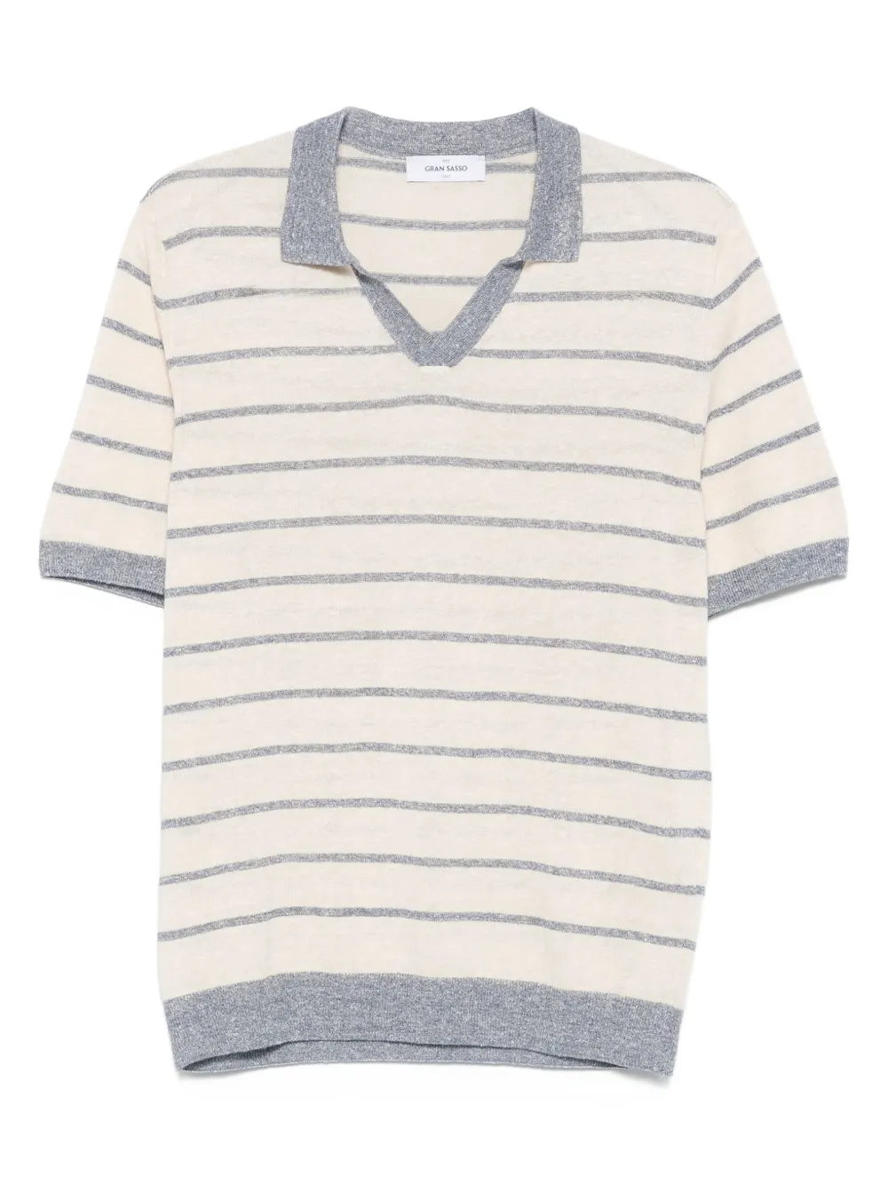 Полосатая футболка с V-образным вырезом Gran Sasso, нейтральный
Полосатая футболка с V-образным вырезом Gran Sasso, нейтральный