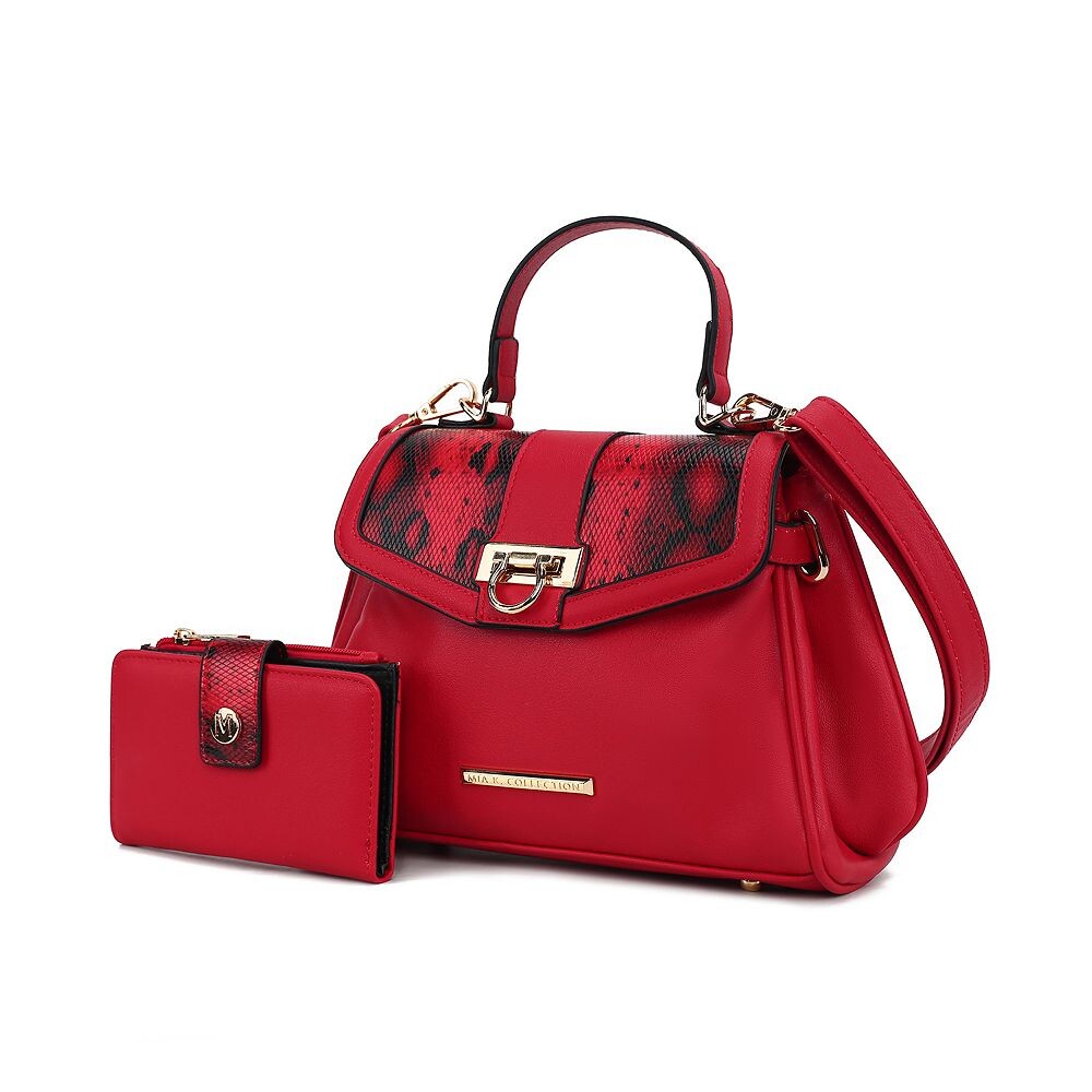 Mkf Collection Geny Женская сумка через плечо с тиснением под змею и бумажником от Mia K MKF Collection, красный 
Mkf Collection Geny Женская сумка через плечо с тиснением под змею и бумажником от Mia K MKF Collection, красный