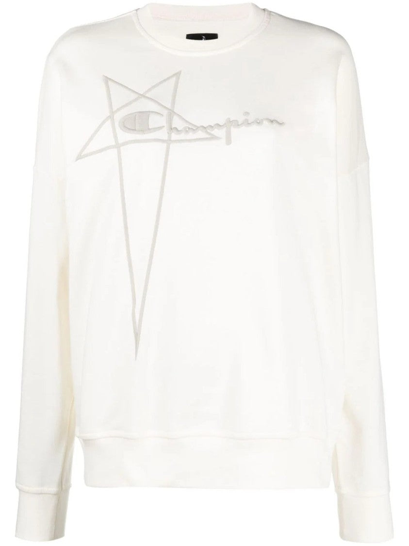 Хлопковый свитер свободного кроя Rick Owens X Champion, белый
Хлопковый свитер свободного кроя Rick Owens X Champion, белый