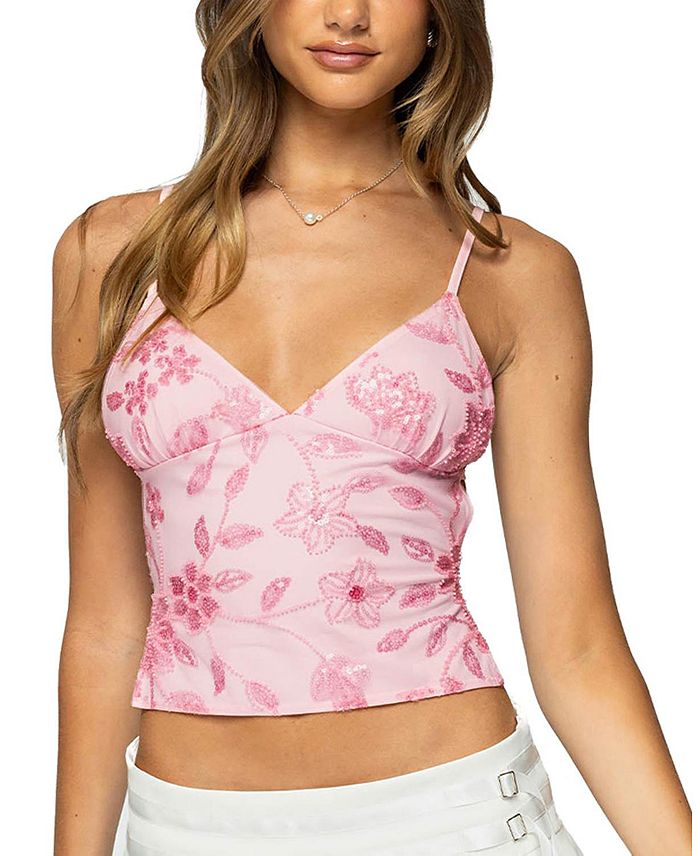 Пиа Топ с пайетками и цветочным принтом на спине Edikted, розовый
Пиа Топ с пайетками и цветочным принтом на спине Edikted, розовый