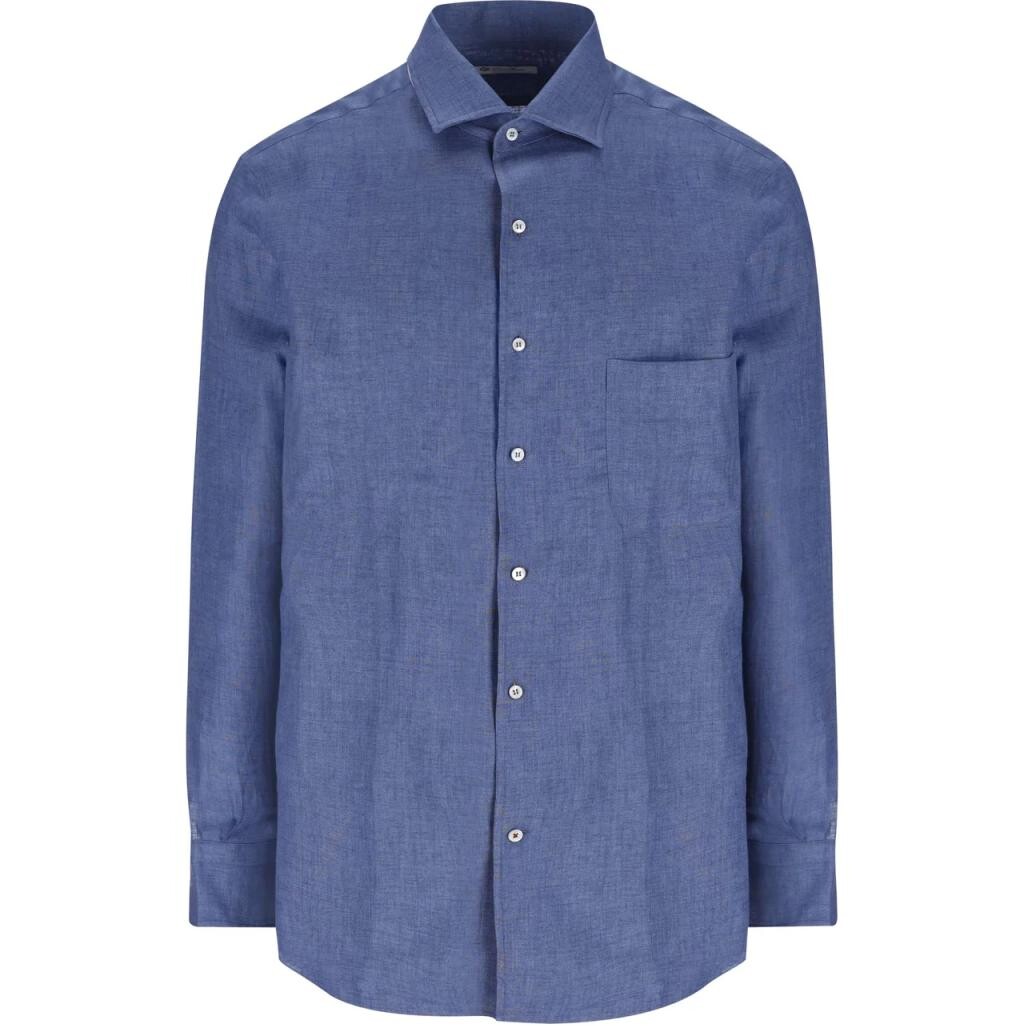 Рубашка мужская синяя Loro Piana, синий 
Рубашка мужская синяя Loro Piana, синий