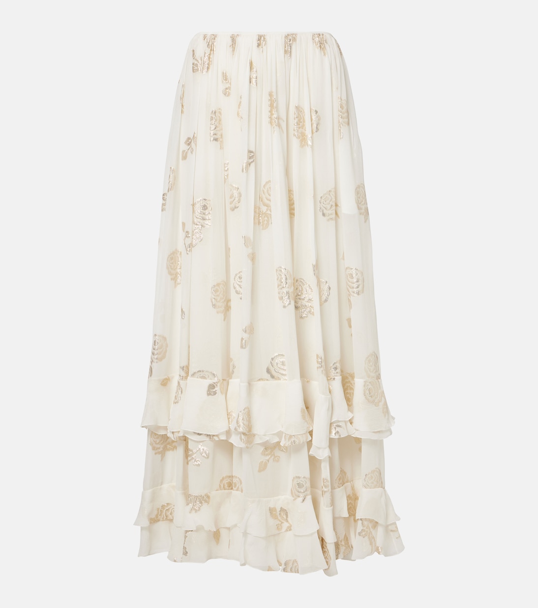 Юбка макси из муслина с цветочным жаккардом Chloé, Coconut Milk
Юбка макси из муслина с цветочным жаккардом Chloé, Coconut Milk