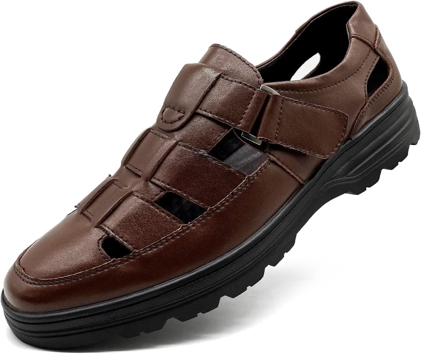 Мужские повседневные кожаные сандалии с закрытым носком CMM, рыбацкие, регулируемые, летние, коричневый
Мужские повседневные кожаные сандалии с закрытым носком CMM, рыбацкие, регулируемые, летние, коричневый