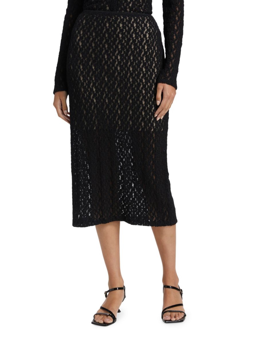 Юбка миди с цветочным кружевом и сборками Vince, черный
Юбка миди с цветочным кружевом и сборками Vince, черный