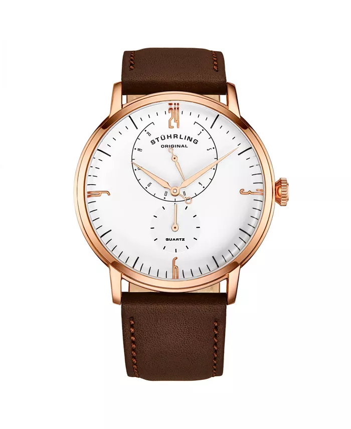 Мужские наручные часы 42 мм из натуральной коричневой кожи с ремешком Stuhrling, коричневый
Мужские наручные часы 42 мм из натуральной коричневой кожи с ремешком Stuhrling, коричневый