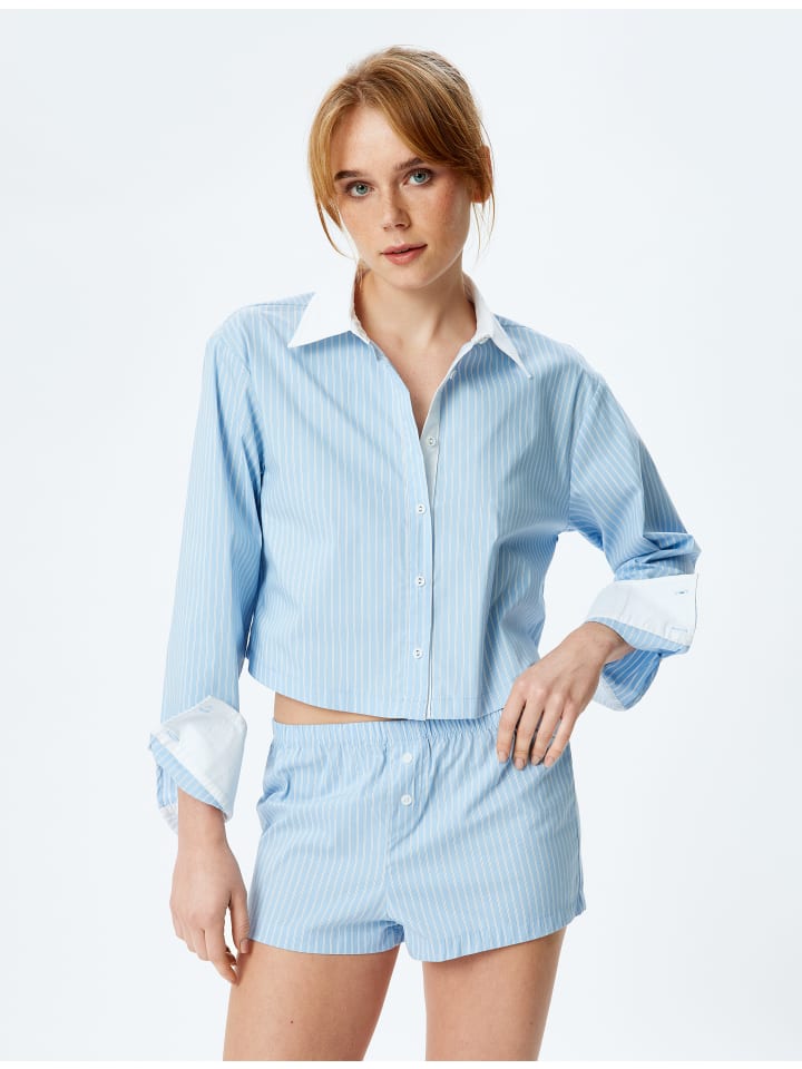 Синие полосатые шорты KOTON
Синие полосатые шорты KOTON