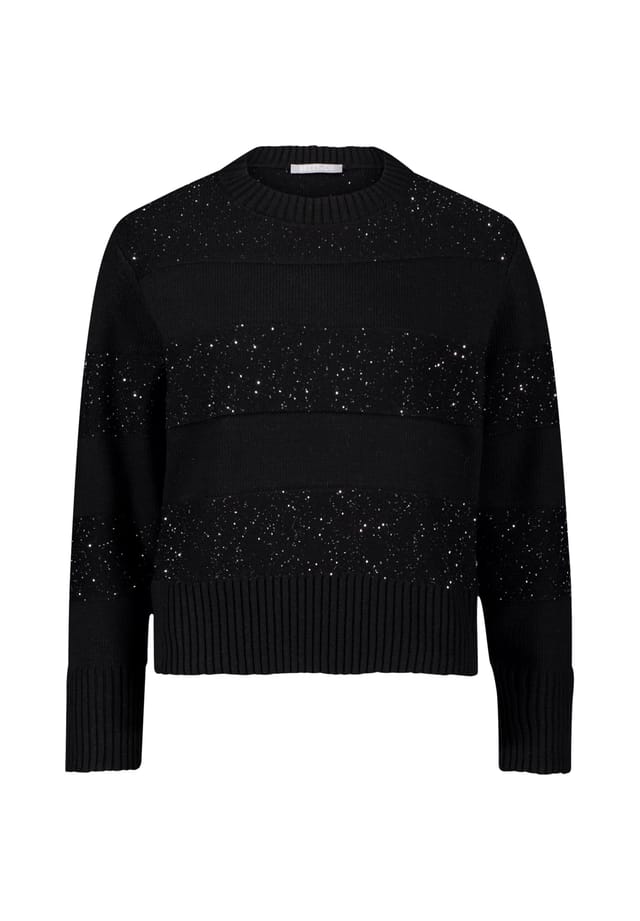 Вязаный свитер с пайетками Betty & Co, черный
Вязаный свитер с пайетками Betty & Co, черный