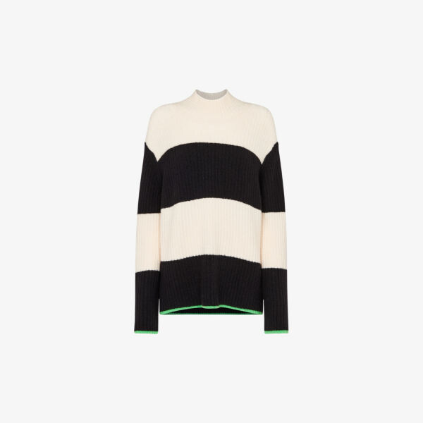 Джемпер эластичной вязки с воротником-воронкой в блок-полоски Whistles, черный
Джемпер эластичной вязки с воротником-воронкой в блок-полоски Whistles, черный