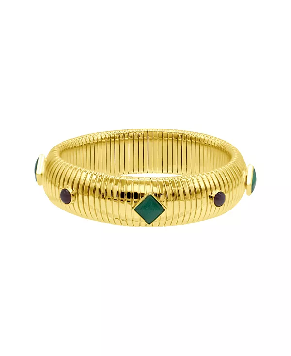 Высокий браслет омега с покрытием из 14-каратного золота и цветными камнями Adornia, multi
Высокий браслет омега с покрытием из 14-каратного золота и цветными камнями Adornia, multi