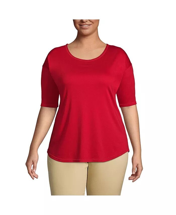 Плюс размер Supima Микро модальный топ с балетным вырезом и изогнутым подолом с рукавами до локтя Lands' End, красный
Плюс размер Supima Микро модальный топ с балетным вырезом и изогнутым подолом с рукавами до локтя Lands' End, красный