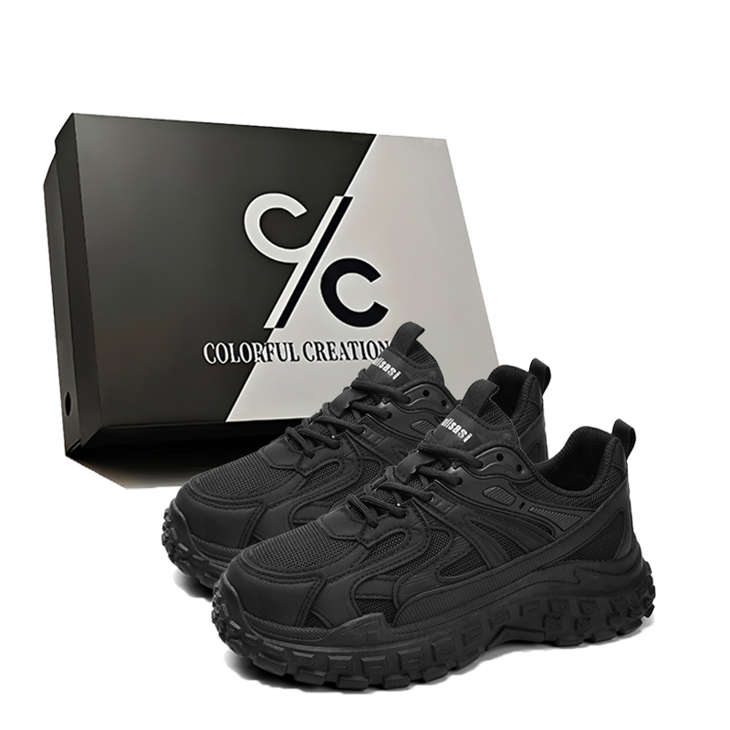 Нескользящие, износостойкие, дышащие, легкие низкие кроссовки на массивной подошве для мужчин Colorful Creations, Black
Нескользящие, износостойкие, дышащие, легкие низкие кроссовки на массивной подошве для мужчин Colorful Creations, Black