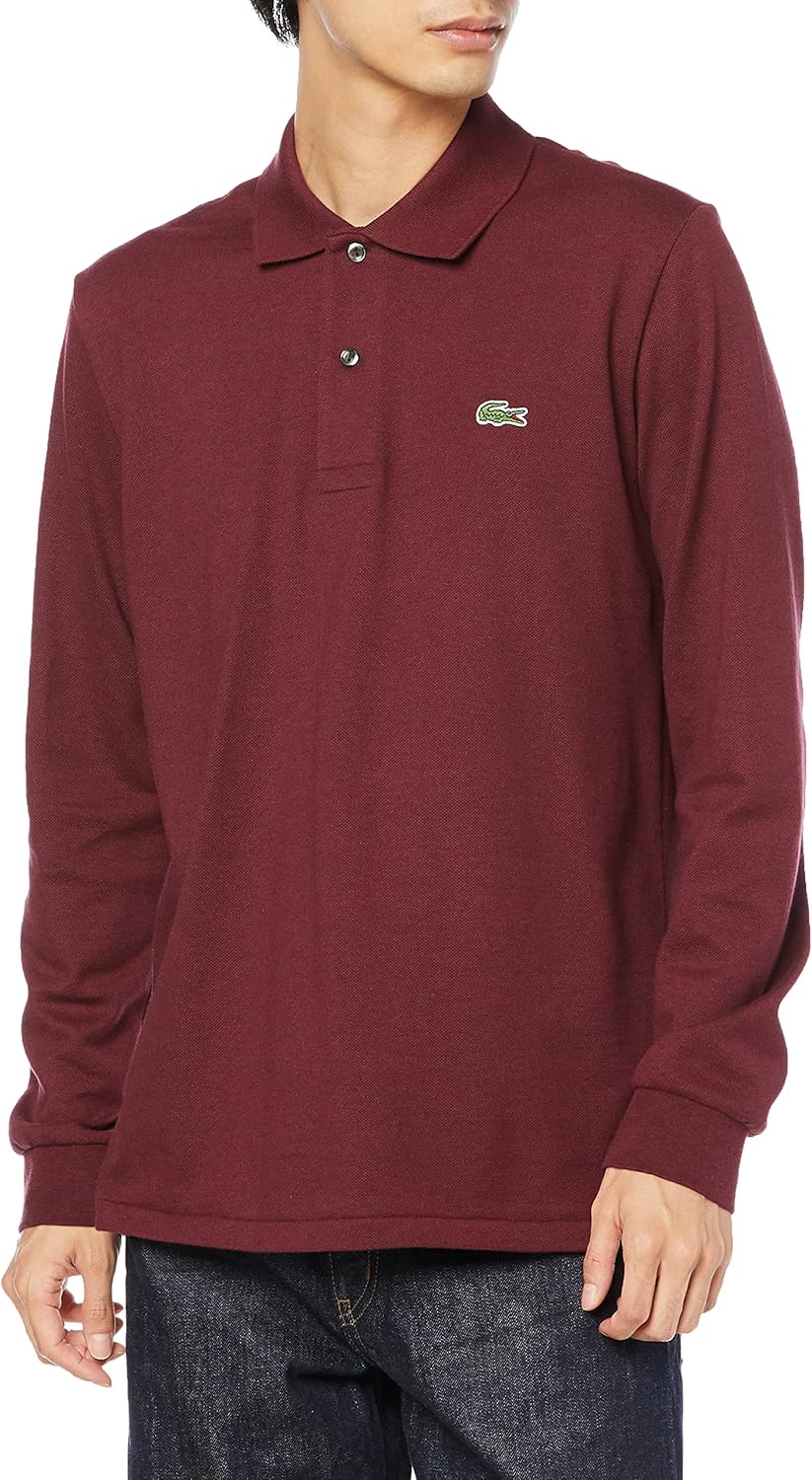 Мужская поло-рубашка с длинными рукавами в рубчик, цвет меланж, L1313 Lacoste, бордовый
Мужская поло-рубашка с длинными рукавами в рубчик, цвет меланж, L1313 Lacoste, бордовый